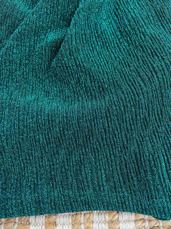 Lulus Emerald Green Shimmer Bodycon Dress Size Small NWT Ruffle Party - Image 5