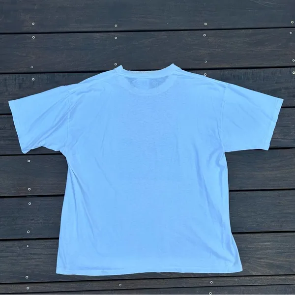 Gildan White Vintage 90s Jeff Leedy Scenic Cotton T-Shirt w/ a Great Fade Graphic Tee - Image 6