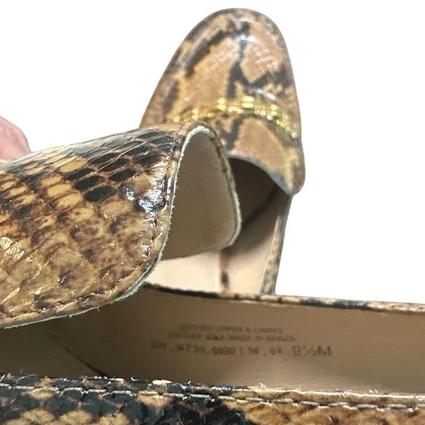 Tory Burch Jessa Snake Embossed Leather Loafer Pumps Block Heel 9.5M - Image 6