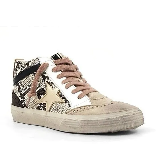 Shu Shop Women's 7 Sneaker Paulina In Natural Snake Print Distressed Suede Upper - Image 2