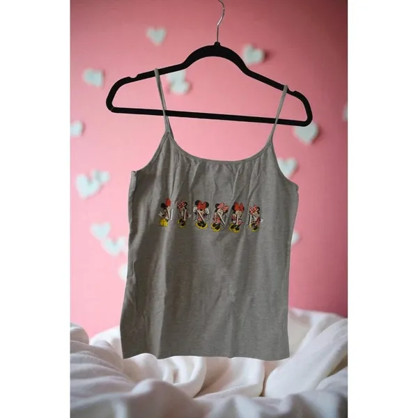Disney Minnie Mouse Gray Cami Tank Top Women’s Size 12 Sleeveless - Image 2