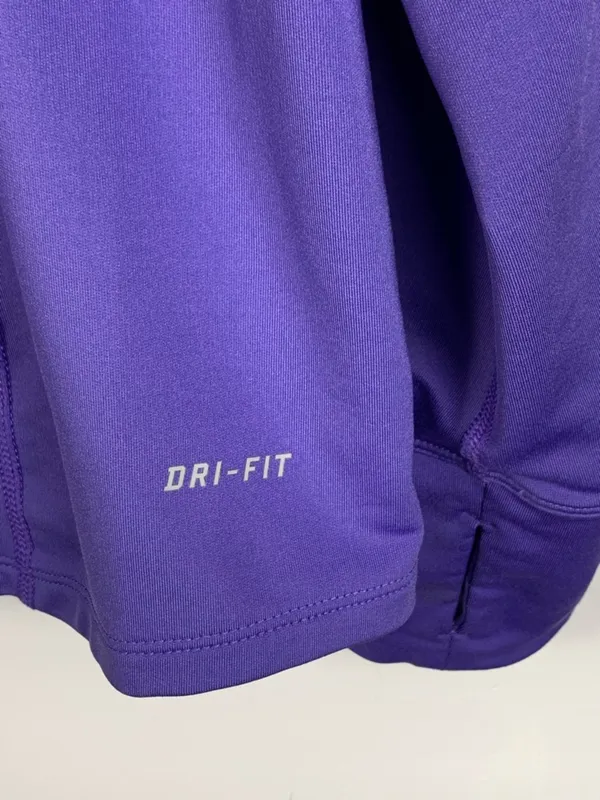 Nike Dri-FIT Womens Half Zip Pullover Purple Running Thumbholes Long Sleeve M - Image 13