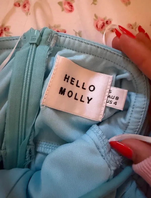 Hello Molly Light Blue Mini Dress - Image 3