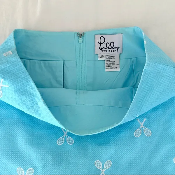 Vintage 90s y2k Lilly Pulitzer Scallop Tennis Mini Skirt - Pool Blue - 2P - Image 4
