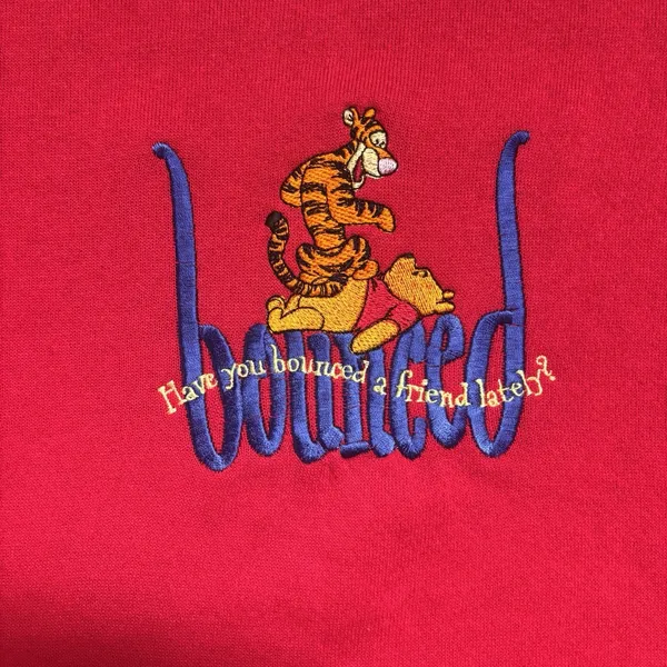 Vintage 90s Y2K Women's 2X Red Winnie The Pooh‎ Tigger Embroidered Sweatshirt - Image 5
