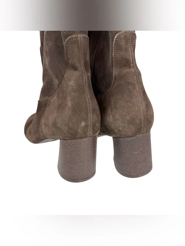 NYDJ Taluha Brown Faux Stretch Suede Knee High Block Heel Boots Size 9‎ - Image 9