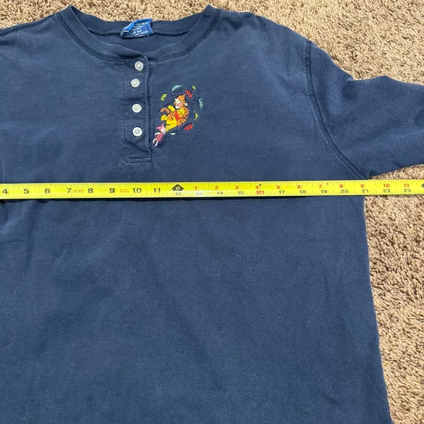 Vintage Disney Women‎ 90s Pooh Tigger Piglet Embroidered Crewneck Henley No Size - Image 5