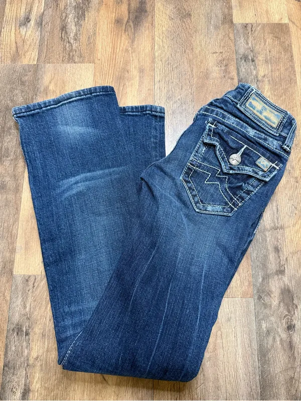 Miss Me Dark Blue Bootcut Jeans with Flap Back Pockets - Image 6