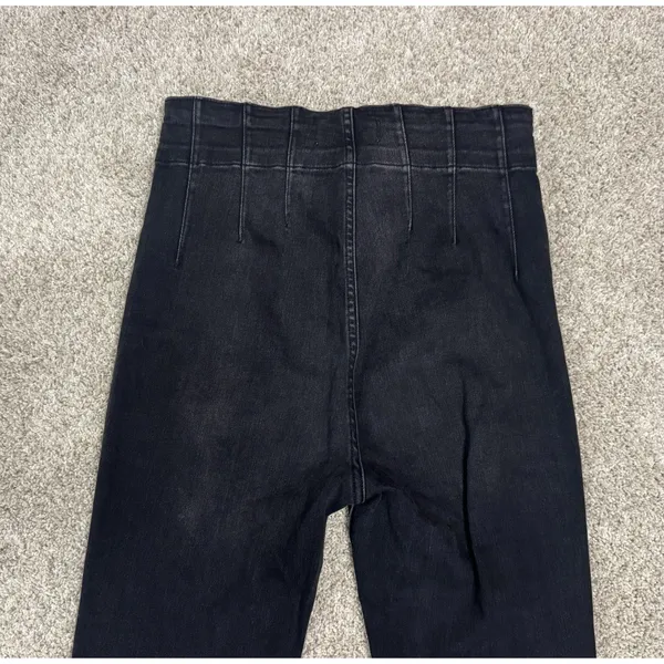 We The Free People Jayde Flare Jeans Onyx Black High Rise Stretch Denim Sz 31 - Image 8