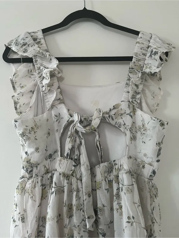 Wallflower White Floral Ruffle Mini Dress Large Cottagecore Coquette Summer - Image 5