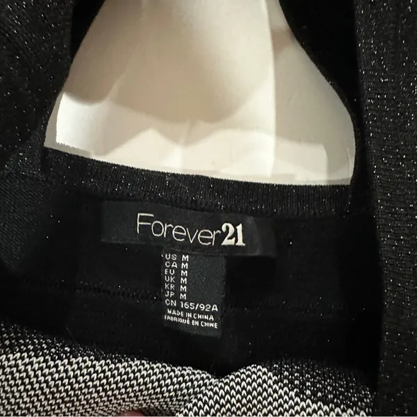 Forever 21 Black & White Zebra Print Sleeveless Bodycon Dress Size M‎ - Image 5