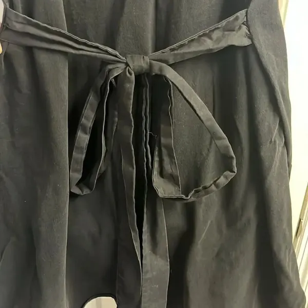 ZARA Black Pull-On Spaghetti Strap Cotton Romper w/ Attached Belt Straps- Large - Image 8