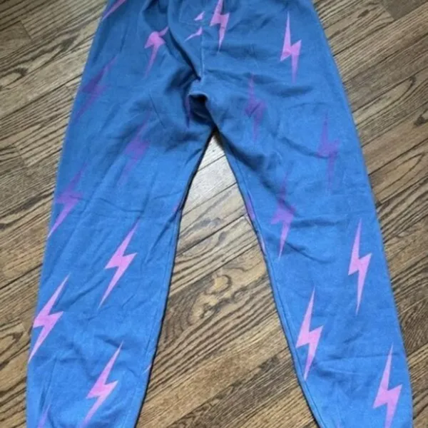 Aviator Nation Blue, Pink, & Purple Bolt Repeat Sweatpants‎ M - Image 3