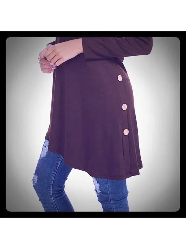 Asymmetrical Tunic Sweater Dress Size 4 Brown - Image 2