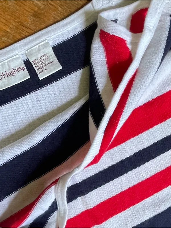 Knit Tank Top Size Large ~ Red White Blue Stripes ~ Layering - Image 3