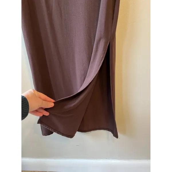 Sz L Brown‎ See You Monday T-Shirt Maxi Dress Square Neck Pullover - Image 5