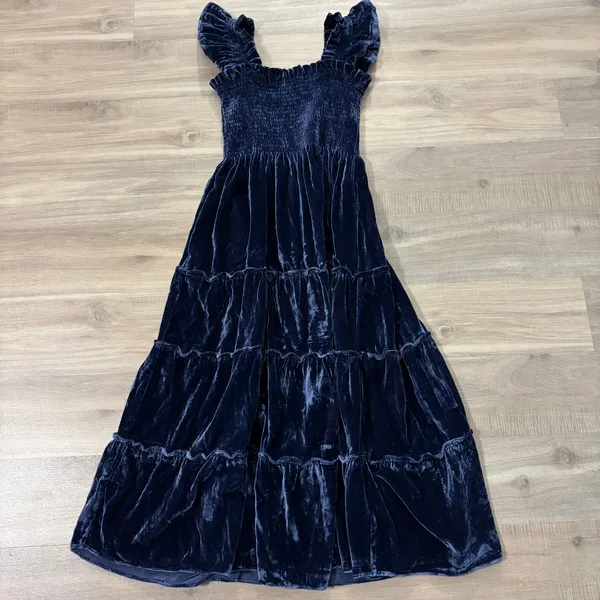 Hill House Home The Ellie Nap Dress Navy Velvet Women Size Small - Image 3