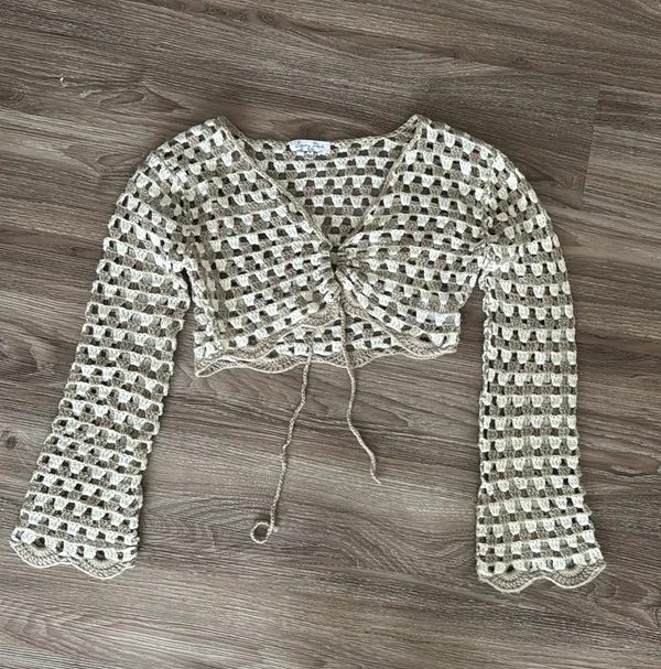 Emory park Crochet Knit Cropped Sweater Cardigan - Image 4