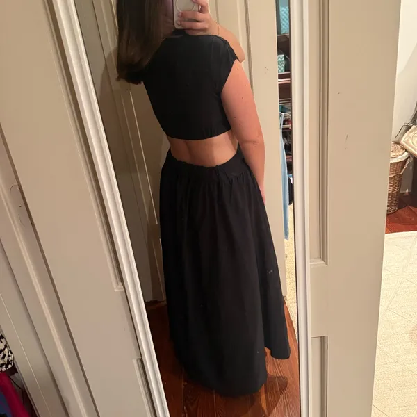 NWOT Black Cutout Maxi Dress - Image 3