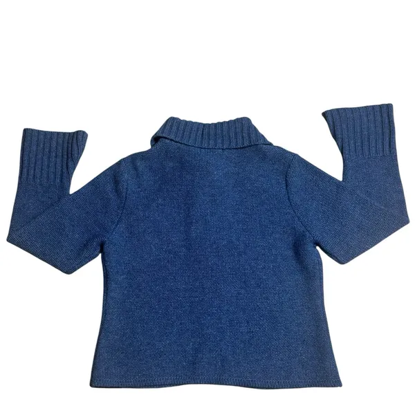 Sarah‎ Spencer Cardigan Sweater Womens Large Lambs Wool Blend Blue - Image 3