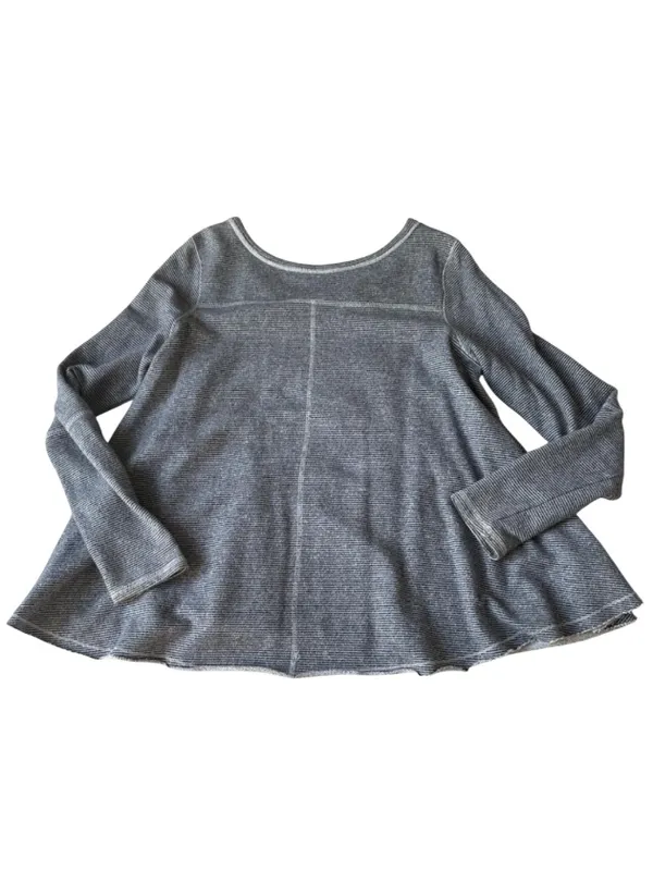 Free People grey and blue striped flowy long sleeve top - Image 10