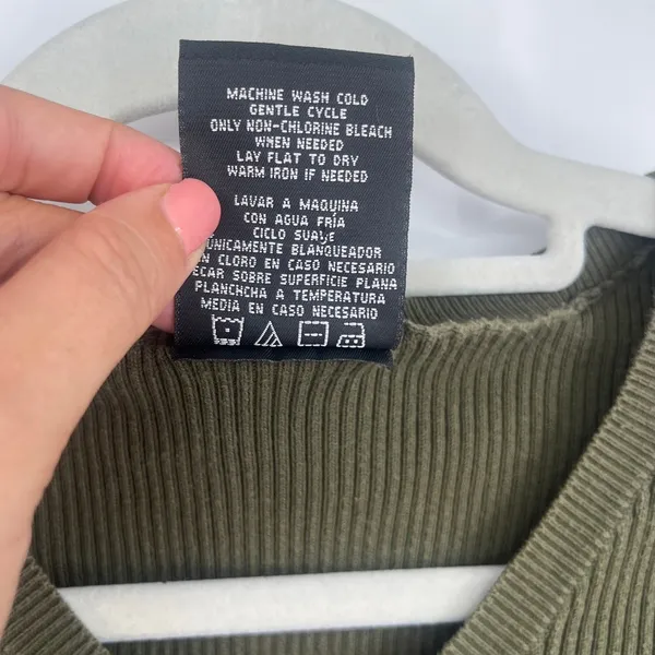 Ralph Lauren Vtg Polo Jeans Y2K Womens Sweater Sz XL Olive Ribbed Preppy Quiet Luxury Flag - Image 9