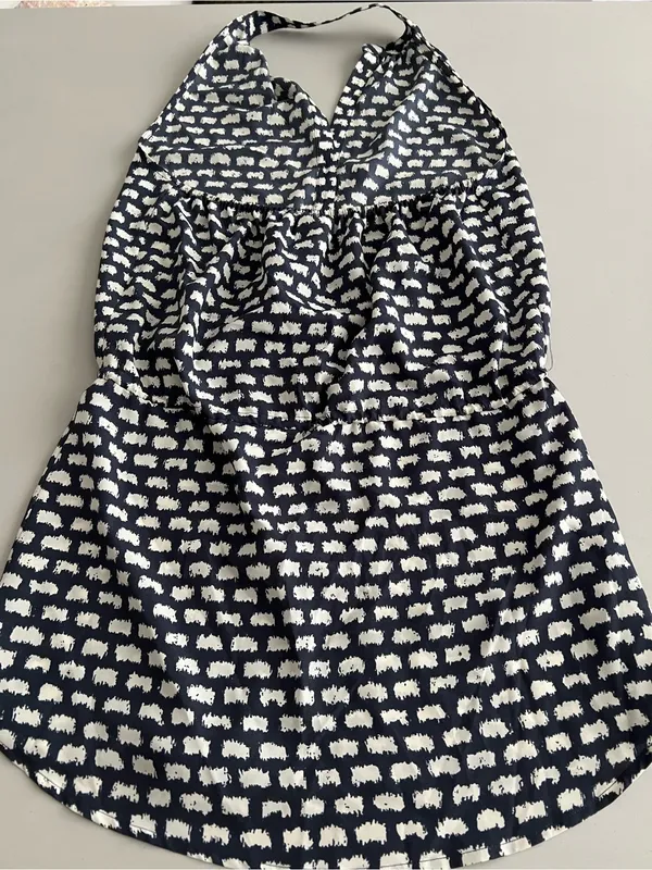 Ulla Johnson Vasia Blue Printed Halter Mini Dress Womens S Beach Summer Vacation - Image 4