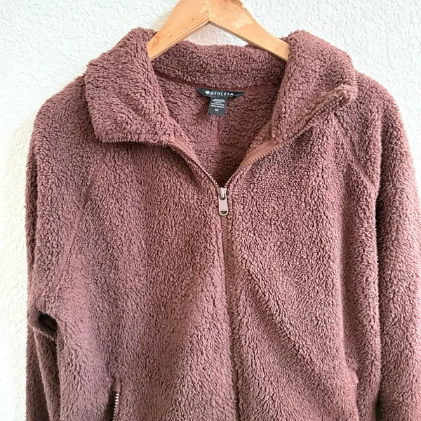Athleta Forever Fleece Cloud Quarter Zip Sweatshirt Bouclé Fleece Plush Feel M - Image 5