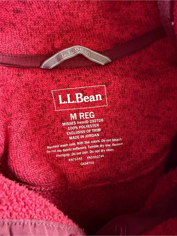 L.L.Bean Sweater Fleece Pullover Snap Neck Burgundy Heather Women’s M - Image 6