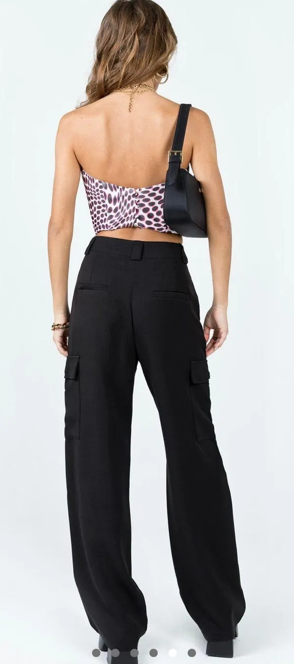 Princess Polly Kaydence Black Cargo Pants - Image 2