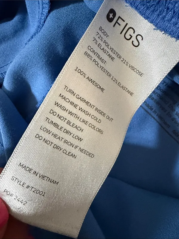 Figs Women's Light Blue Cargo Scrub Pants with Drawstring Size XL - Image 5