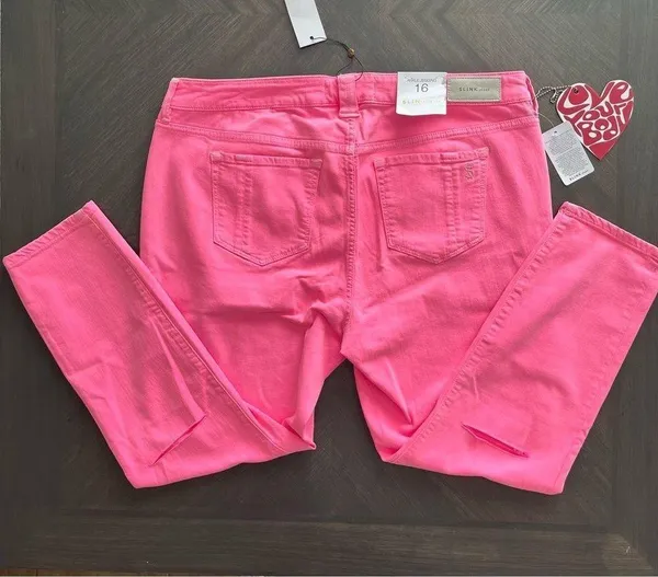 SLINK JEANS Curvy Ankle Jeggings in Hot Pink Size 16 NWT - Image 5