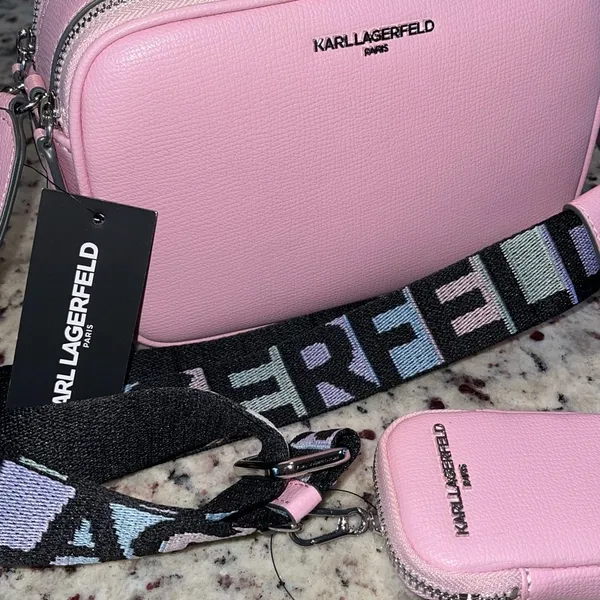 Karl Lagerfeld Paris Maybelle Camera Crossbody Bag Blush Pink NWT‎ - Image 4