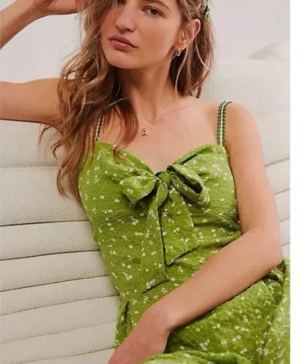 NWOT Free People Coming Home Romper in Avocado Combo - Image 2