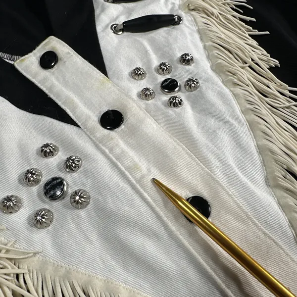 1849 Authentic Ranchwear Shirt Small USA Made Fringe Western Cowgirl Rodeo flaw - Image 6