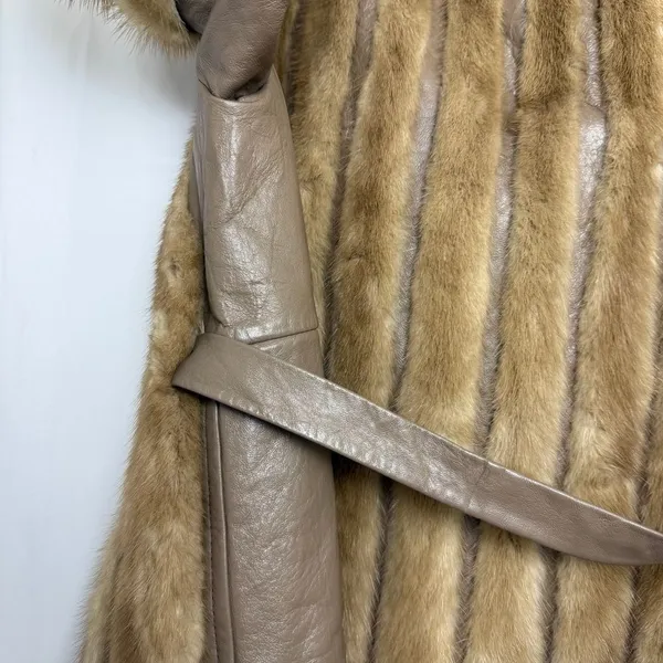 Vintage Max David Furs Genuine Mink Fur With Leather Trim Coat Women's‎ 20x34 - Image 6
