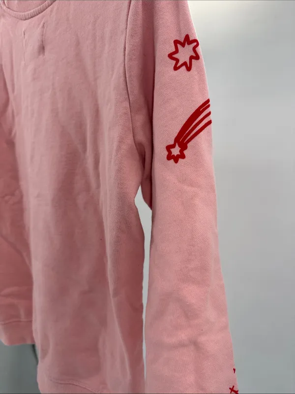 ban.do Pastel Pink Sweatshirt red floral hearts trust where you are M casual - Image 5