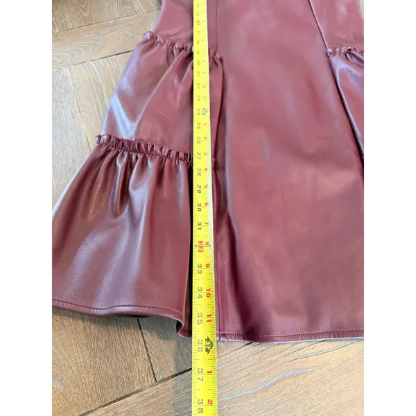 Amylynn Faux Leather Mini Dress Womens‎ Burgundy Size Small - Image 6