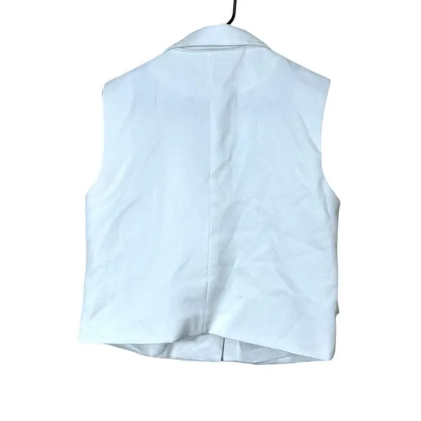 Commense White Sleeveless‎ Vest Blazer Size L - Image 7