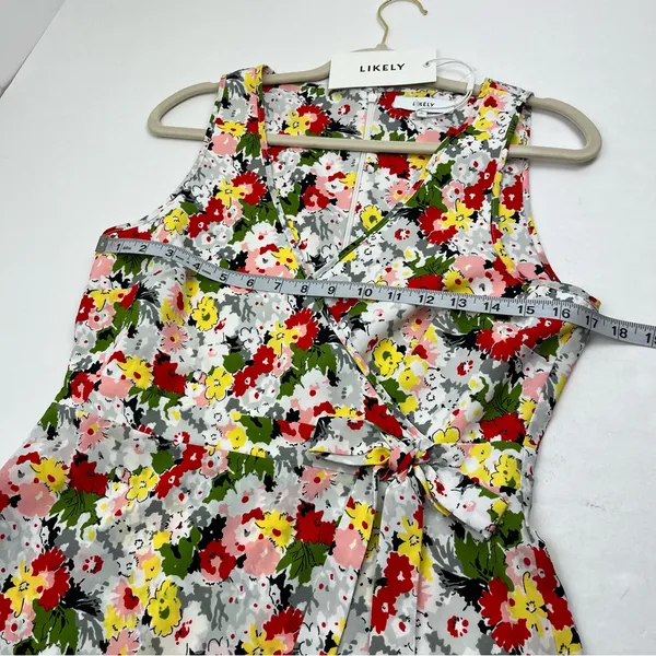 Likely Vera Floral Print Faux Wrap Mini Sleeveless‎ Dress Womens Size 8 NEW - Image 8