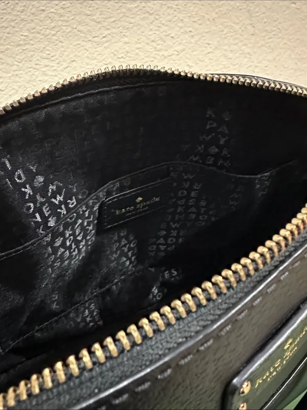kate spade Black Leather Satchel with Gold Hardware - Image 9