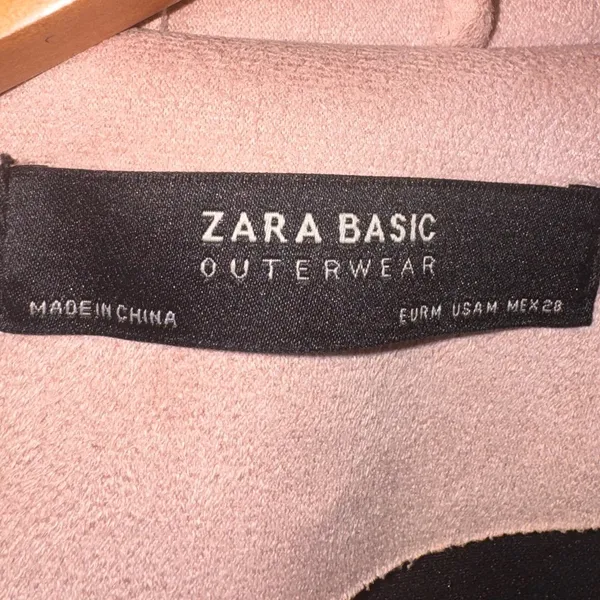 Zara Pink Moto Jacket Faux Suede Cropped Belted Size M Biker Zip Cuffs Y2K chic - Image 6