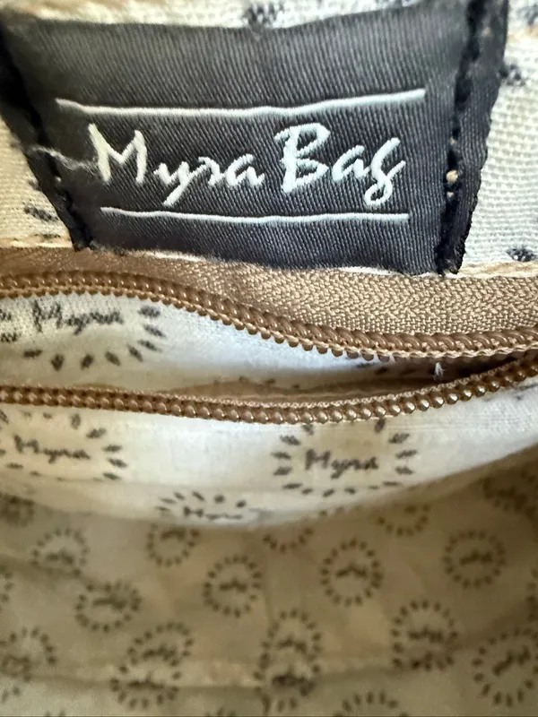 Myra Bag Edgy Star Canvas and Leather Tote Shoulder Bag - Image 7