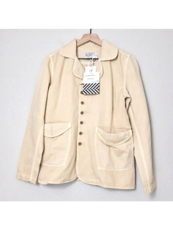 NWT Sandrine Rose Empire Canvas Jacket XS Sunflower Tan Khaki Cotton Linen Chore - Image 3