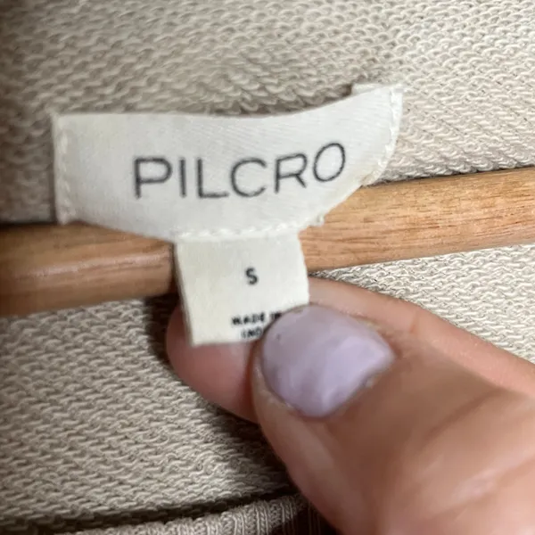 Pilcro Chambray Stripe Flutter Sleeve Sweatshirt‎ Tee Women Small - Image 3