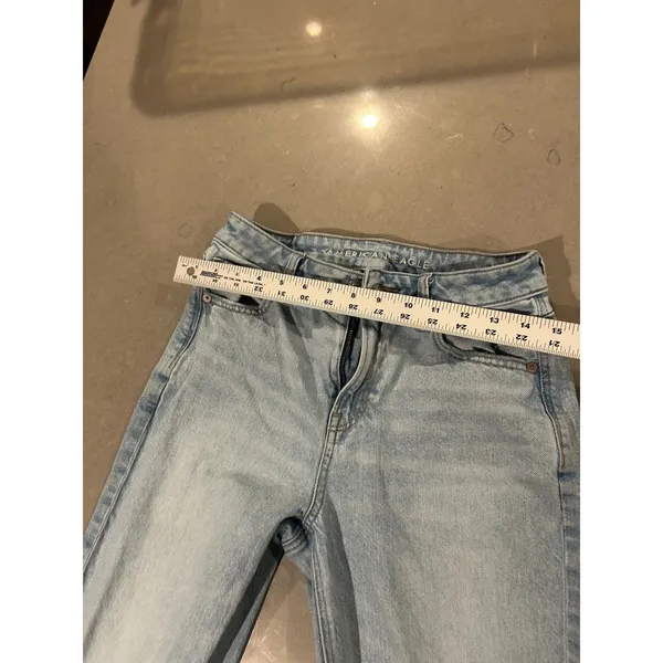 American Eagle Womens AE Jordyn High Waisted Straight Leg Jeans Light Wash Size 4 - Image 3