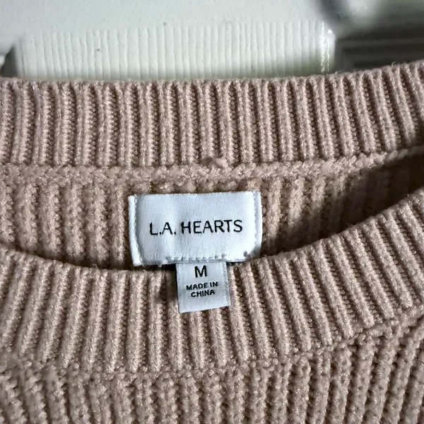 LA Hearts Brown Striped Crop Sweater - Image 3