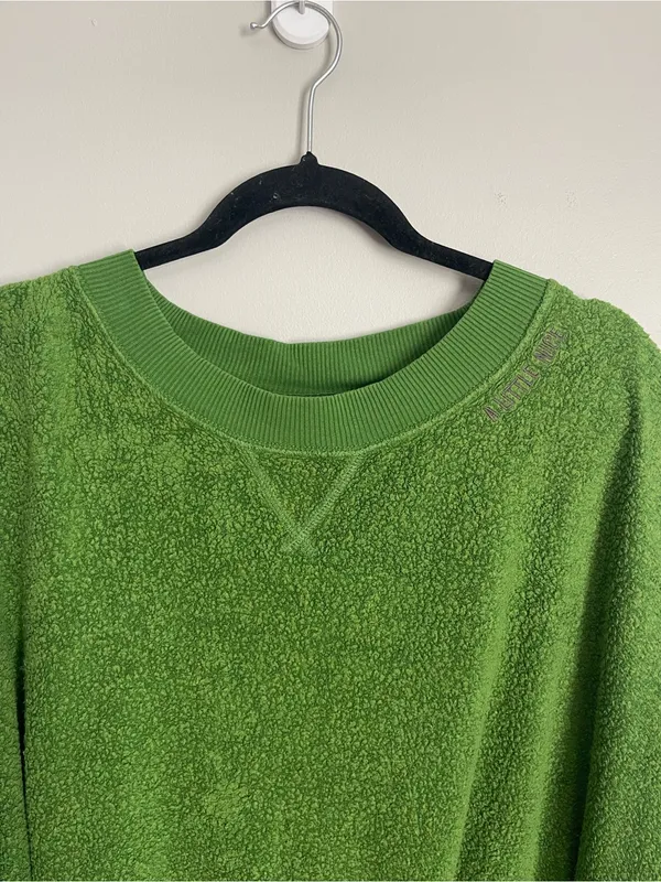 AERIE | Bright Green Terry Sherpa Crewneck Oversized Pullover Sweater Sz XXL - Image 4