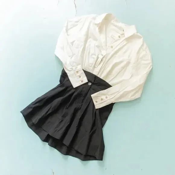 Anthropologie Twofer Buttondown Shirt Dress, Size M - Image 7