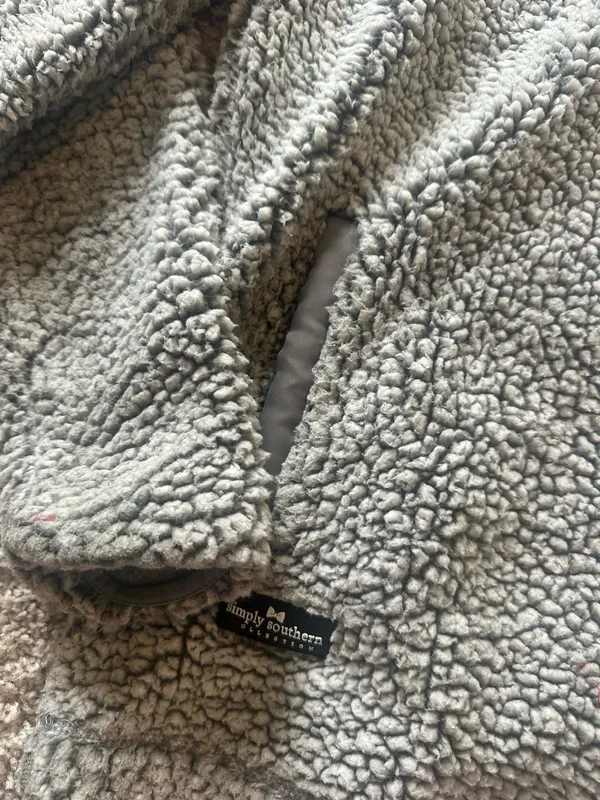 Simply Southern Sherpa Quarter-Zip Grey - Image 3